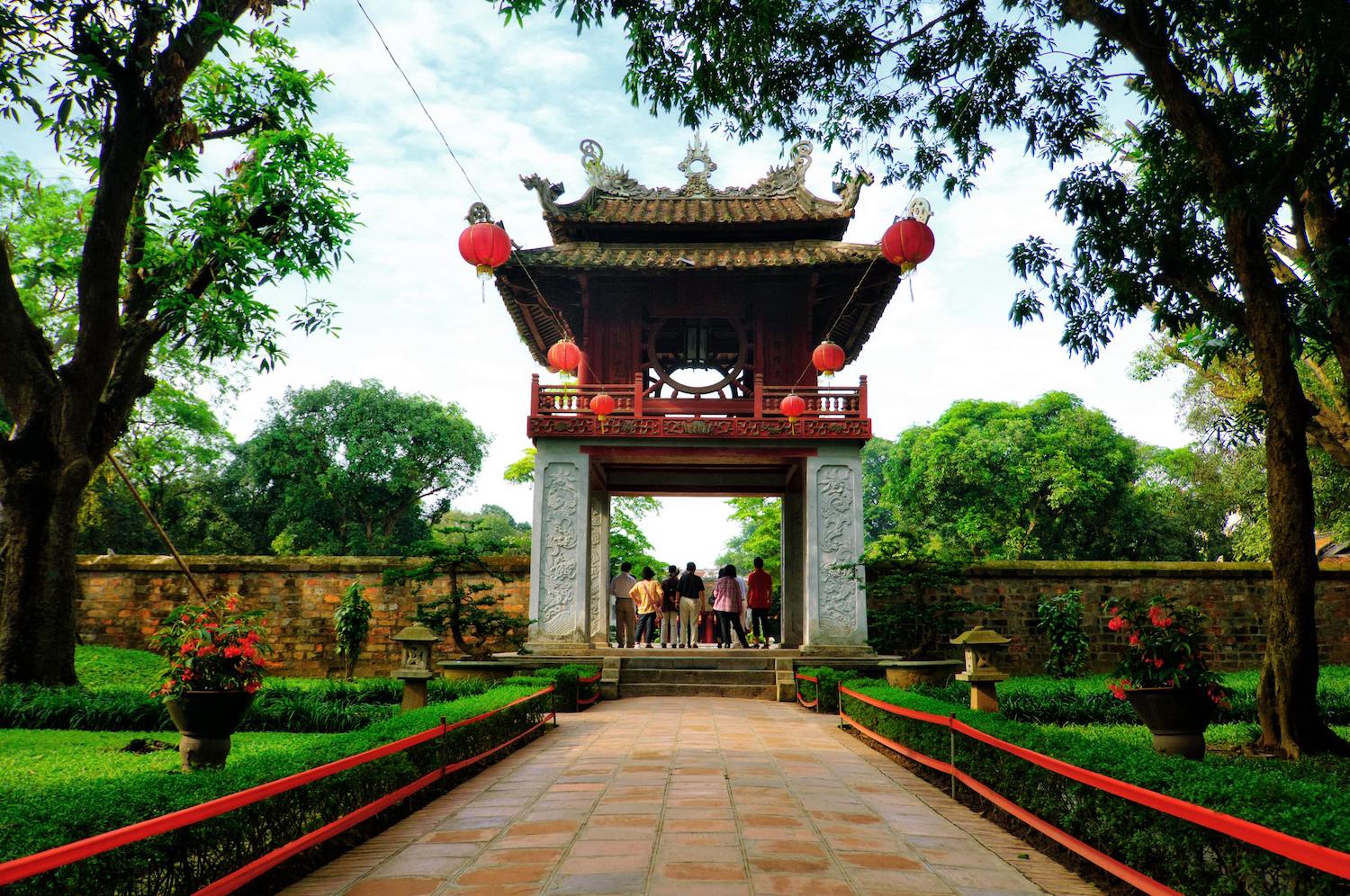 Beautiful Entrance At The Temple Of Literature (Van Mieu) Hanoi