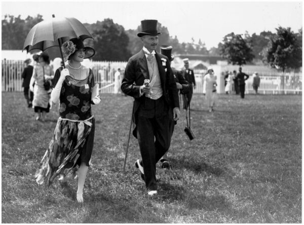 captain-and-mrs-ambrose-goddard-stroll-around-the-enclosure-on-the-opening-day-of-royal-ascot