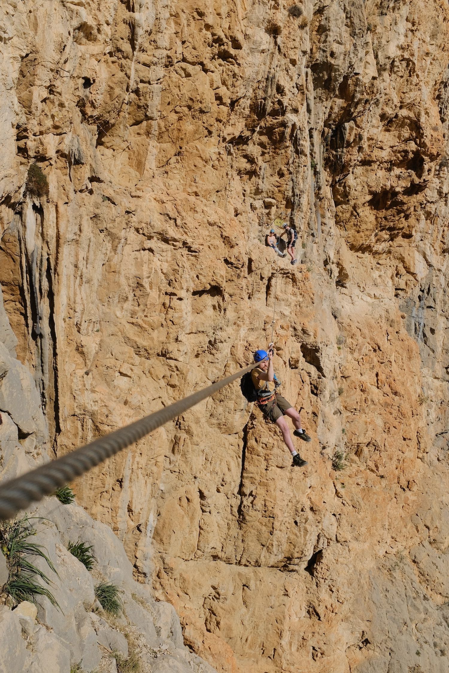 Owen climbing in El Chorro