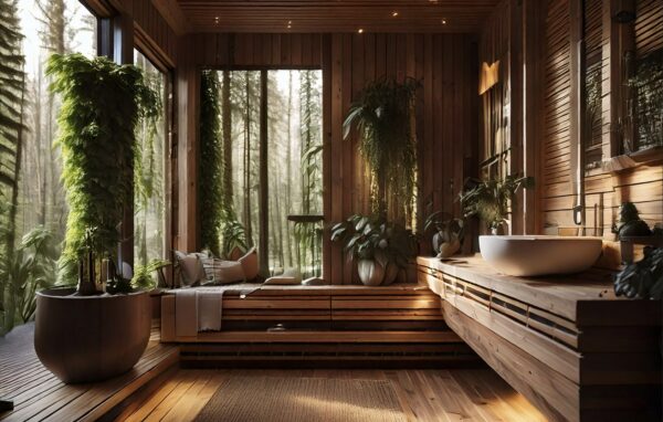 Calm interior bathroom